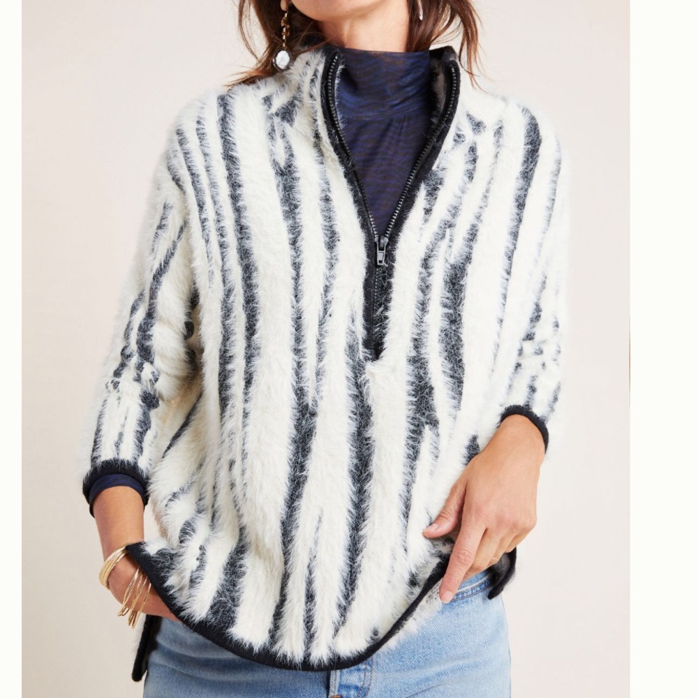 Cindy eyelash half zip pullover Anthropologie